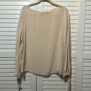 Zara blouse, size M, cream, long sleeves, boatneck, never worn